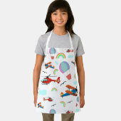 Een jongens vliegend patroon op wit schort (Insitu)