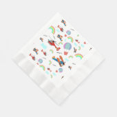 Een jongens vliegend patroon op wit servet (Hoek)