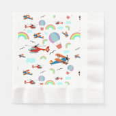 Een jongens vliegend patroon op wit servet (Voorkant)