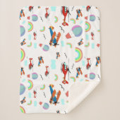 Een jongens vliegend patroon op wit sherpa deken (Voorkant)