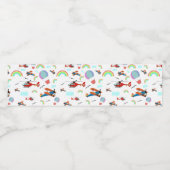 Een jongens vliegend patroon op wit waterfles etiket (Enkel label)