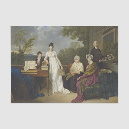 Een jongere die aarzelt om piano te spelen tissuepapier (Voorkant)