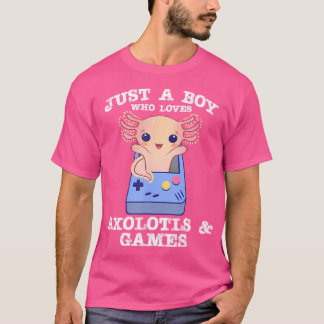 Een jongetje dat dol is op Axolotls Schattigee Kaw T-shirt