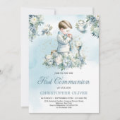 Een jongetje is aan het bidden Formele kleding bla Kaart (Voorkant)