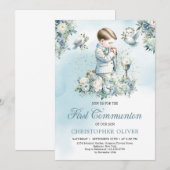 Een jongetje is aan het bidden Formele kleding bla Kaart (Voorkant / Achterkant)