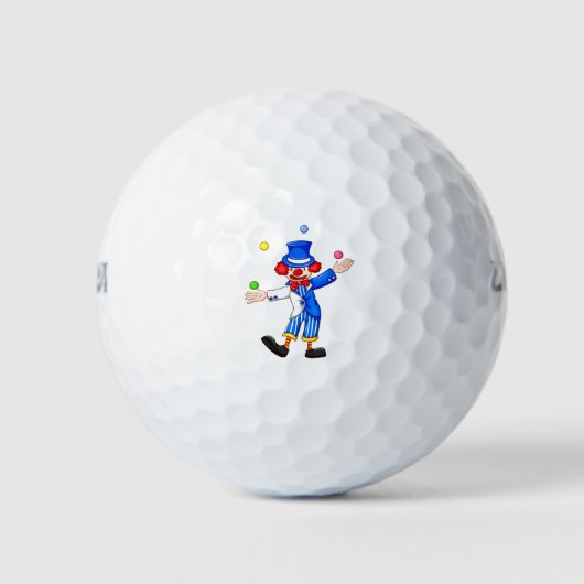 Een jonglerende clown golfballen (Voorkant)