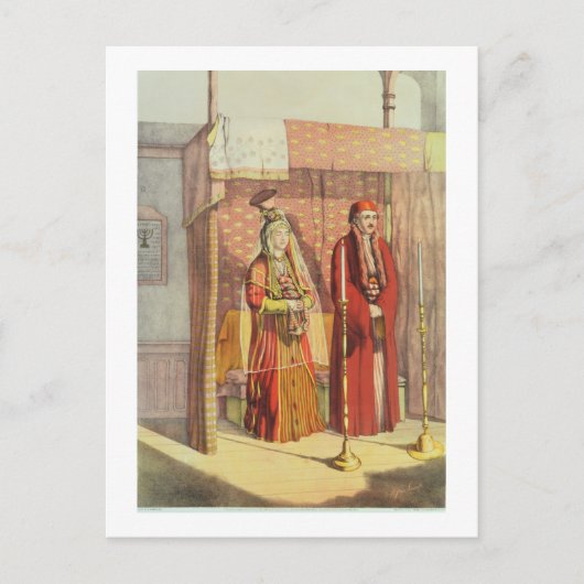 Een Joods huwelijk, gegraveerd door Charles Parson Briefkaart (Voorkant)