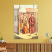 Een Joods huwelijk, gegraveerd door Charles Parson Canvas Afdruk (Insitu (Woonkamer))