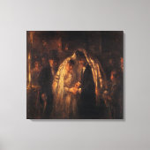 Een joods huwelijk van Jozef Israels - Circa 1903 Canvas Afdruk (Voorkant)