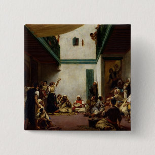 Een joodse bruiloft in Marokko, 1841 Vierkante Button 5,1 Cm