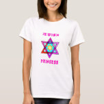 Een joodse prinses t-shirt<br><div class="desc">Joodse geschenken en persoonlijke cadeauideeën voor joodse feestdagen zoals Hanukkah,  Passover,  Bas en Bar Mitzvah,  speciale gelegenheden met traditionele jodendom en moderne thema's.  Joodse prinses baby cadeaus,  verjaardagscadeur en thuisdecor met Star van David en Hebreeuws die schrijven.</div>