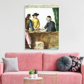 Een joodse winkelier met twee cliënten canvas afdruk (Insitu (Woonkamer))