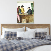 Een joodse winkelier met twee cliënten canvas afdruk (Insitu (Slaapkamer))