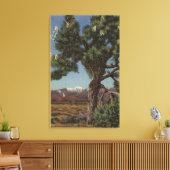 Een Joshua-palm in Bloom in de Californische woest Canvas Afdruk (Insitu (Woonkamer))