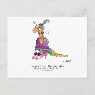 EEN JOURNEY BEGINT Briefkaart tegen April McCallum