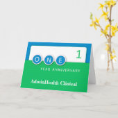 Eén Jubileum van één werknemer met cirkels Kaart (Gele Bloem)