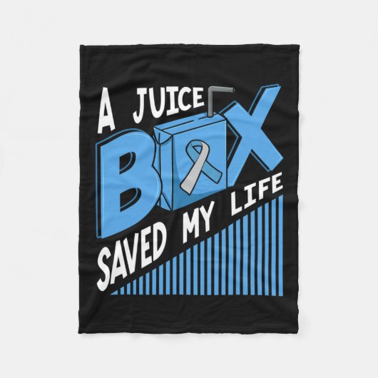 Een Juice Box bewaarde mijn levensdiabetes Dm Blue Fleece Deken (Voorkant)