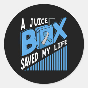 Een Juice Box bewaarde mijn levensdiabetes Dm Blue Ronde Sticker