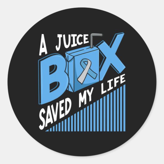 Een Juice Box bewaarde mijn levensdiabetes Dm Blue Ronde Sticker (Voorkant)