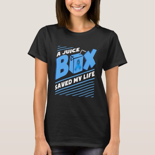 Een Juice Box bewaarde mijn levensdiabetes Dm Blue T-shirt (Voorkant)