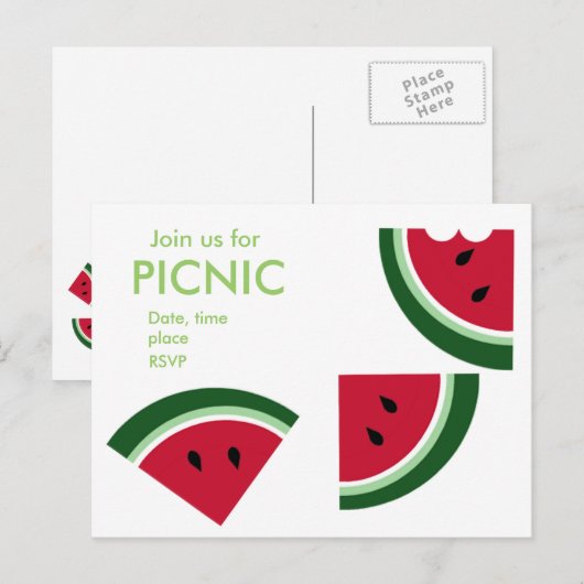 Een Juicy Summer Picnic Uitnodiging Briefkaart (Voorkant / Achterkant)