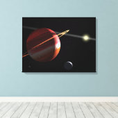 Een Jupiter-massaplaneet rond de nabijgelegen ster Canvas Afdruk (Insitu (Houten vloer))