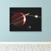 Een Jupiter-massaplaneet rond de nabijgelegen ster Canvas Afdruk (Insitu (Houten vloer))