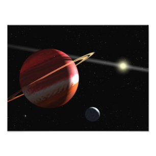 Een Jupiter-massaplaneet rond de nabijgelegen ster Foto Afdruk