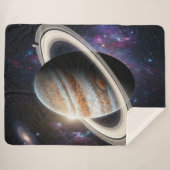 Een Jupiter met Ringen Sherpa Deken (Voorkant (horizontaal))