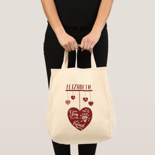 Een juweeltje van een vriend hart Valentijnsdag Tote Bag (Voorkant (product))