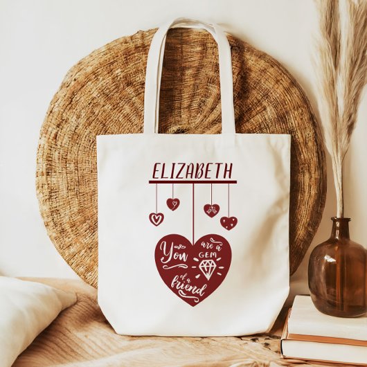Een juweeltje van een vriend hart Valentijnsdag Tote Bag
