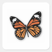 Een juweliele monoboogvlinder vierkante sticker (Voorkant)