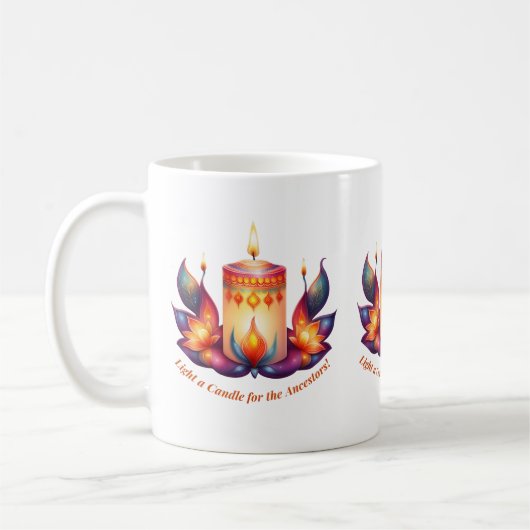 Een kaars voor de voorouders koffiemok (Links)