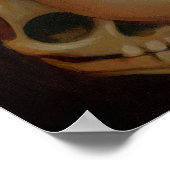 Een kaarsje in de Donkere gothische schedel Kunst Poster (Hoek)