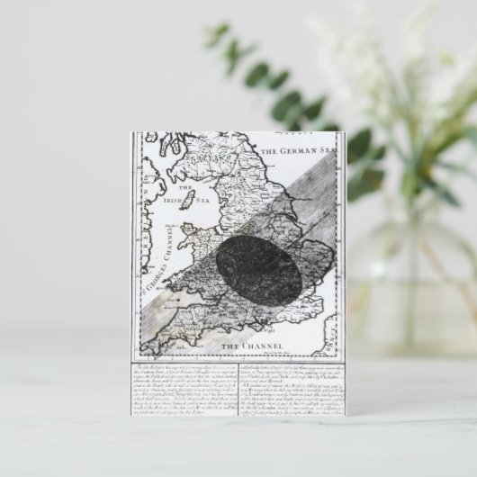 Een kaart die de Schaduw van de Maan toont (Staand voorkant)