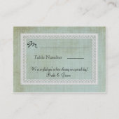 Een kaart met bijpassende  linen Burlap plaatsen Plaatskaartje (Achterkant)