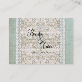 Een kaart met bijpassende linen Burlap plaatsen Plaatskaartje