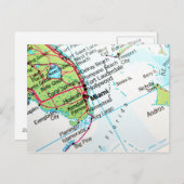 Een kaart met de Amerikaanse stad Miami (Voorkant / Achterkant)