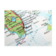 Een kaart met de Amerikaanse stad Miami