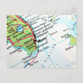 Een kaart met de Amerikaanse stad Miami