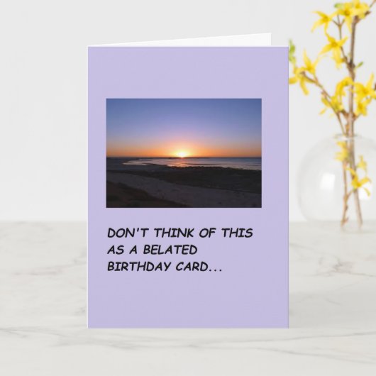 Een kaart met de tekst sorry dat ik je verjaardag  (Gele Bloem)