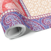 Een kaart met een rood hart erop cadeaupapier (Rol Hoek)