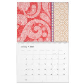 Een kaart met een rood hart erop kalender (Jan 2027)