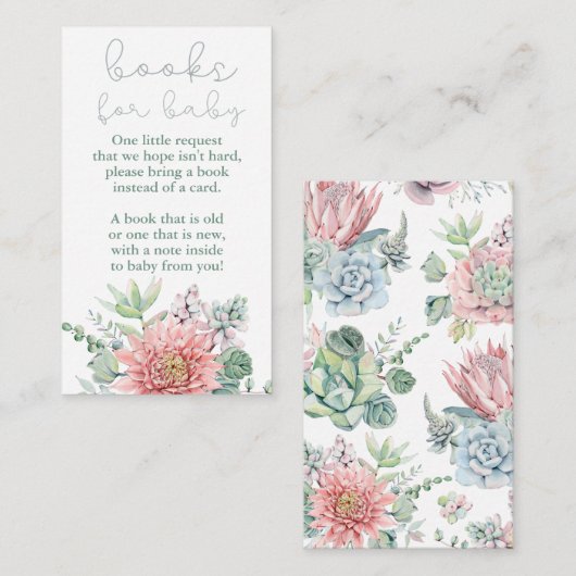 Een Kaart met een speciale babymeisjesdouche, een (Voorkant / Achterkant)