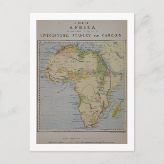 Een kaart van Afrika om de reizen van David te ill (Voorkant)