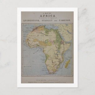 Een kaart van Afrika om de reizen van David te ill