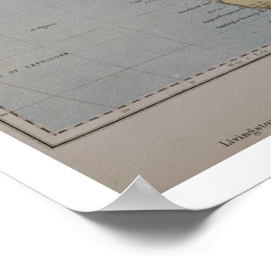 Een kaart van Afrika om de reizen van David te ill Poster (Hoek)