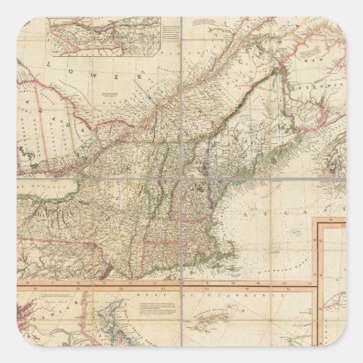 Een kaart van Cabotia Vierkante Sticker (Voorkant)