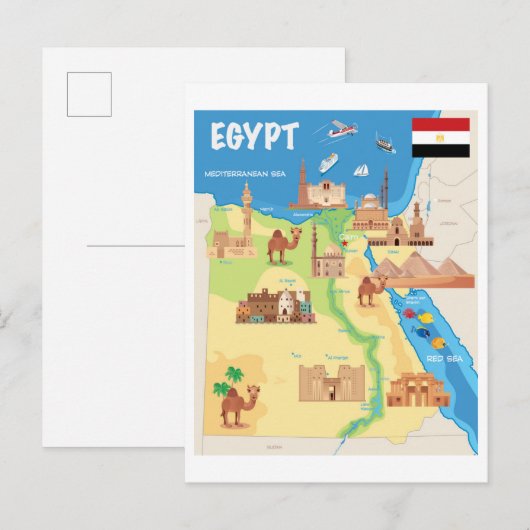 Een kaart van de Cartoon van Egypte (Voorkant / Achterkant)