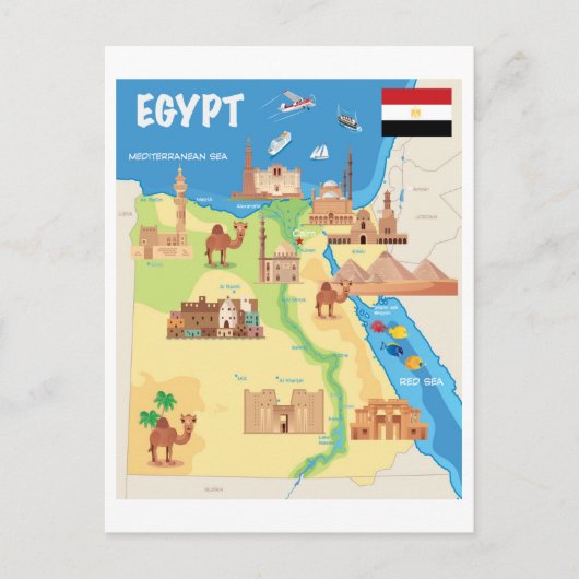 Een kaart van de Cartoon van Egypte (Voorkant)